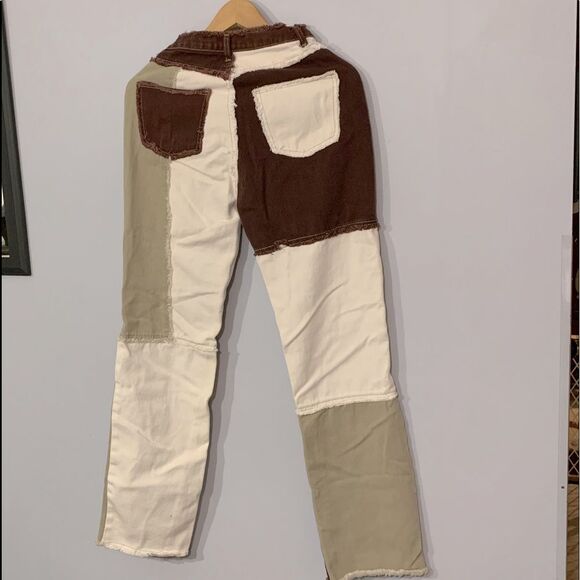 Shein | Tricolor Women’s High Waist Cut and Sew Jeans Multicolor XS - Picture 2 of 9